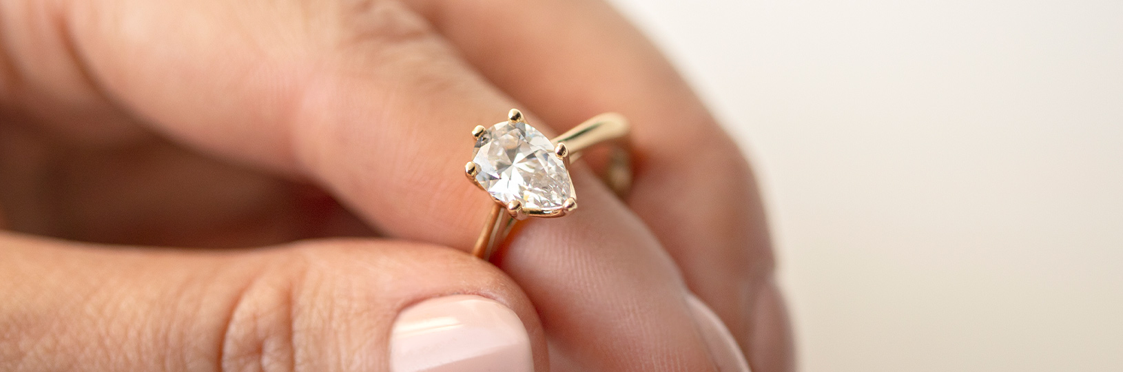 A pear cut engagement ring