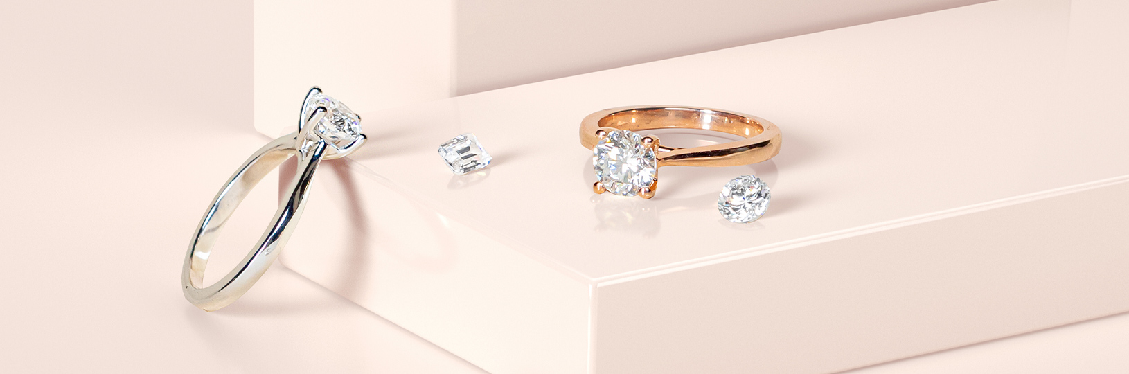 Two lab diamond engagement rings