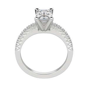Fate Emerald Cut Engagement Ring, Platinum, 18K White Gold, Hover, 
