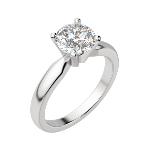 Isle Round Cut Engagement Ring, Default, 18K White Gold, Platinum