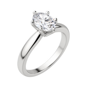 Isle 6-Prong Oval Cut Engagement Ring, Default, 18K White Gold, Platinum,