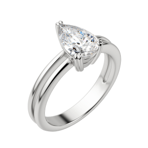 Roma Pear Cut Engagement Ring, Default, 18K White Gold, Platinum,\r
