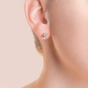 Round Cut 4-Prong Studs, Screw Back (3/4 tcw), Lab Grown Diamonds, Hover, 14K White Gold, 14K Yellow Gold, 14K Rose Gold,
