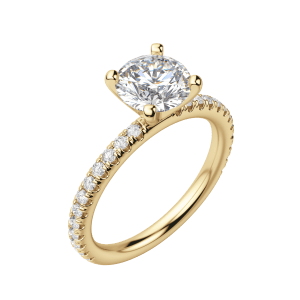 Holm Accented Round Cut Engagement Ring, Default, 18K Yellow Gold,\r
