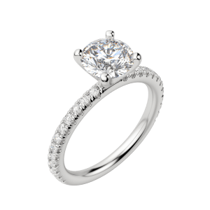 Holm Accented Round Cut Engagement Ring, Default, 18K White Gold, Platinum,\r
