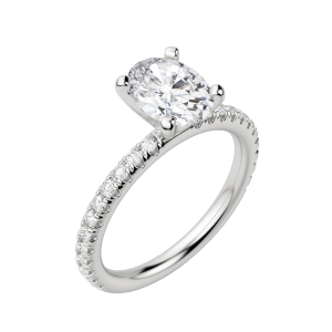 Holm Accented Oval Cut Engagement Ring, Default, 18K White Gold, Platinum,\r
