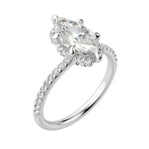 Sora Marquise Cut Engagement Ring, Default, 18K White Gold, Platinum,\r
