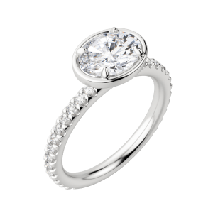 Dahl Oval Cut Engagement Ring, Platinum, 18K White Gold, Default, 