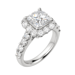Vail Bold Princess Cut Engagement Ring, Default, 18K White Gold, Platinum