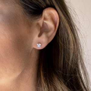 Cushion Cut 4-Prong Studs, Tension Back (3/4 tcw), Lab Grown Diamonds, Hover, 14K Rose Gold, 14K Yellow Gold, 14K White Gold, 