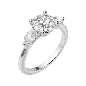 Rhea Classic Round Cut Engagement Ring, Default, 18K White Gold, Platinum, 
