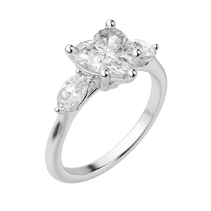 Rhea Classic Heart Cut Engagement Ring, Default, 18K White Gold, Platinum, 