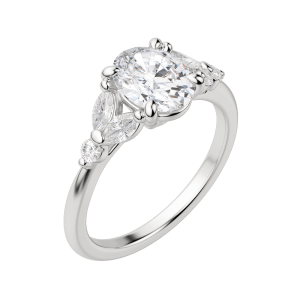 Sera Oval Cut Engagement Ring, Default, 18K White Gold, Platinum, 