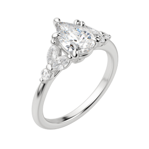 Sera Pear Cut Engagement Ring, Default, 18K White Gold, Platinum