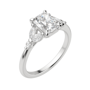 Sera Radiant Cut Engagement Ring, Default, 18K White Gold, Platinum, 