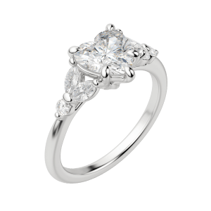 Sera Heart Cut Engagement Ring, Default, 18K White Gold, Platinum, 