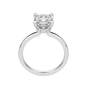 Amla Classic Cushion Cut Engagement Ring, Hover, 18K White Gold, Platinum, 