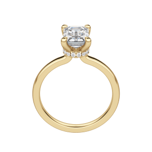 Amla Classic Emerald Cut Engagement Ring, Hover, 18K Yellow Gold,