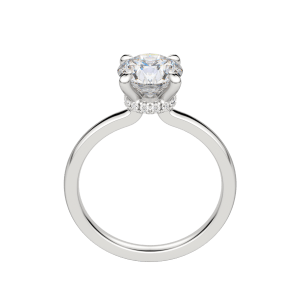Amla Classic Round Cut Engagement Ring, Hover, 18K White Gold, Platinum, 