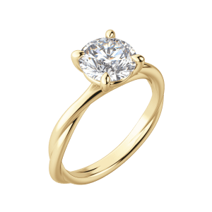 Ayla Round Cut Engagement Ring, Default, 18K Yellow Gold, 