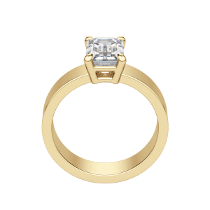 Eave Bold Emerald Cut Engagement Ring, Hover, 18K Yellow Gold,
