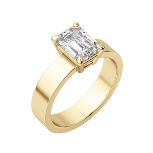 Eave Bold Emerald Cut Engagement Ring, Default, 18K Yellow Gold,