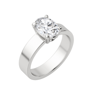 Eave Bold Oval Cut Engagement Ring, Default, 18K White Gold, Platinum, 