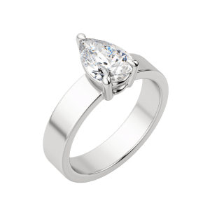 Eave Bold Pear Cut Engagement Ring, Default, 18K White Gold, Platinum, 