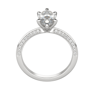 Evia Marquise Cut Engagement Ring, Hover, 18K White Gold, Platinum, 