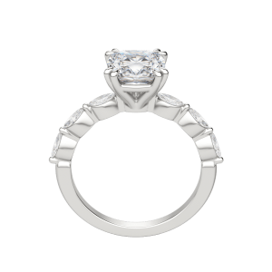 Frey Cushion Cut Engagement Ring, Hover, 18k White Gold, Platinum, 
