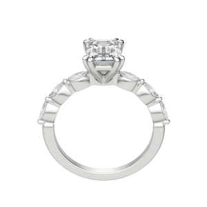 Frey Emerald Cut Engagement Ring, Hover, 18k White Gold, Platinum,