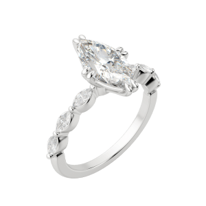Frey Marquise Cut Engagement Ring, Default, 18k White Gold, Platinum,