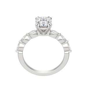 Frey Oval Cut Engagement Ring, Hover, 18k White Gold, Platinum, 