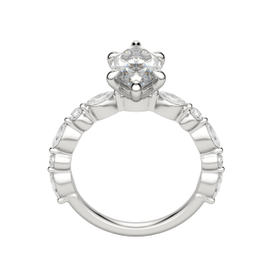Gaia Marquise Cut Engagement Ring, Hover, 18K White Gold, Platinum, 