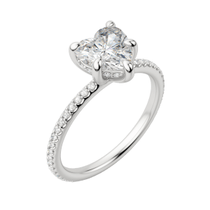 Hera Accented Heart Cut Engagement Ring, Default, 18K White Gold, Platinum, 