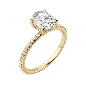 Hera Accented Oval Cut Engagement Ring, Default, 18K Yellow Gold, 