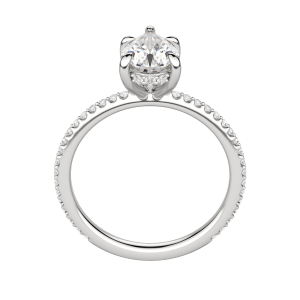 Hera Accented Pear Cut Engagement Ring, Hover, 18K White Gold, Platinum, 