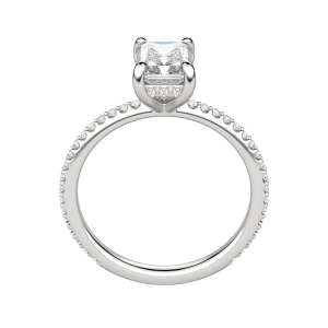 Hera Accented Radiant Cut Engagement Ring, Hover, 18K White Gold, Platinum, 