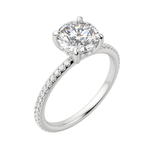 Hera Accented Round Cut Engagement Ring, Default, 18K White Gold, Platinum, 