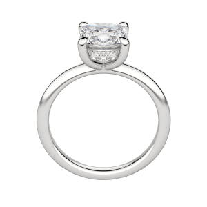 Hera Classic Cushion Cut Engagement Ring, Hover, 18K White Gold, Platinum,