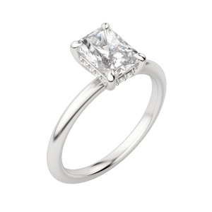 Hera Classic Radiant Cut Engagement Ring, Default, 18K White Gold, Platinum,