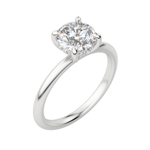 Hera Classic Round Cut Engagement Ring, Default, 18K White Gold, Platinum,