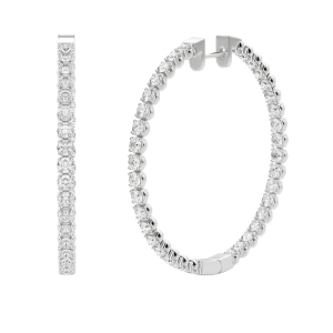 Inside Out Hoop Earrings (4.00 tcw), Default, 14K White Gold, 