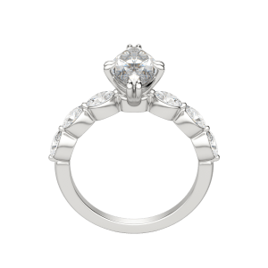 Juno Marquise Cut Engagement Ring, Hover, 18K White Gold, Platinum, 