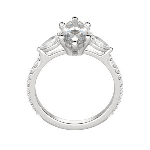 Lily Accented Marquise Cut Engagement Ring, Hover, 18K White Gold, Platinum,\r
