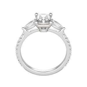 Lily Accented Radiant Cut Engagement Ring, Hover, 18K White Gold, Platinum,\r
\r
