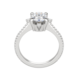 Nova Accented Oval Cut Engagement Ring, Hover, 18K White Gold, Platinum, 