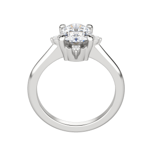 Nova Classic Oval Cut Engagement Ring, Hover, 18K White Gold, Platinum, 
