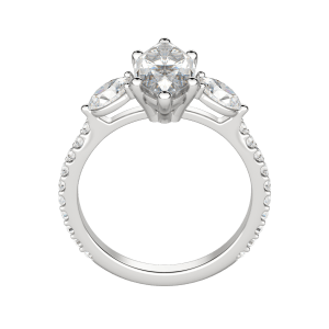 Rhea Accented Marquise Cut Engagement Ring, Hover, 18K White Gold, Platinum,\r
