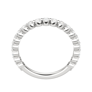 Round Cut Shared Prong Semi-Eternity Band (1/2 tcw), Lab Grown Diamonds, Hover, 18K White Gold, Platinum, 